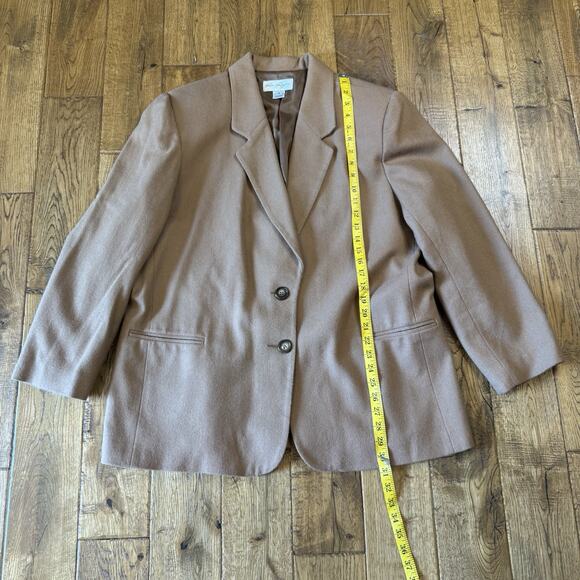 VTG Kim Rogers 100% Wool Blazer & Shorts Set Camel Coat Jacket Womens Plus Sz 18 - Picture 4 of 16